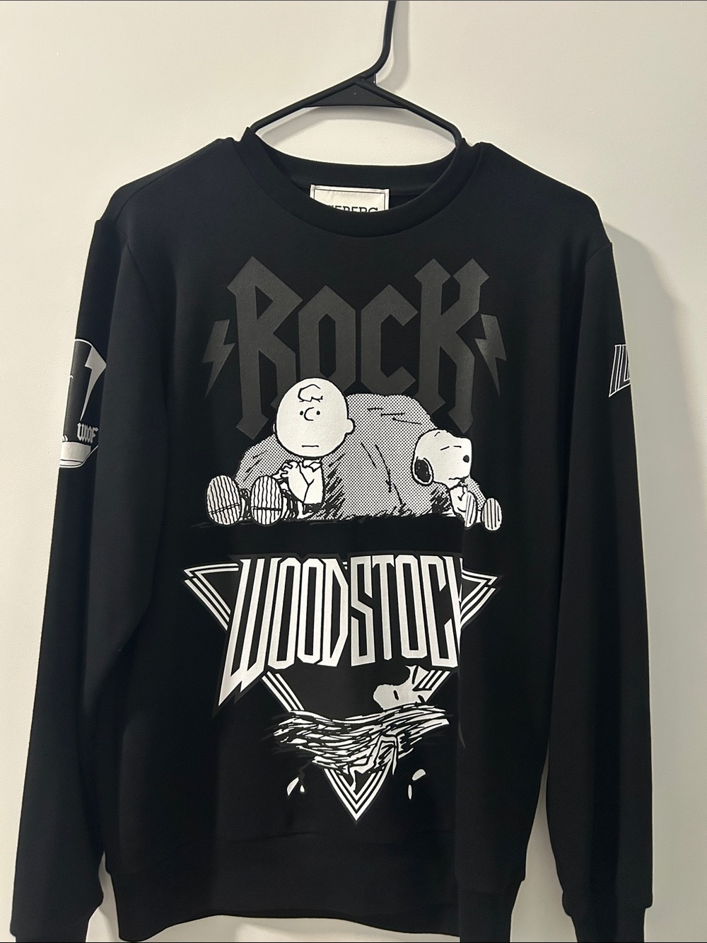 Iceberg Black Woodstock Rock Graphic Crewneck Sweater
